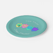 Happy Hanukkah English Hebrew Papieren Bordje (Gekanteld)