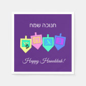 Happy Hanukkah English Hebrew Servet (Voorkant)