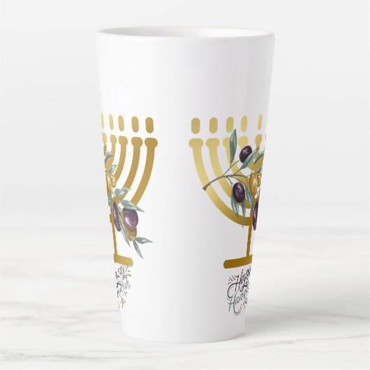 Happy Hanukkah Entertainment Latte Mok (Voorkant)