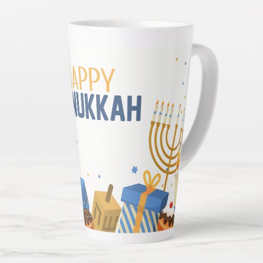 Happy Hanukkah Entertainment Latte Mok (Rechterhoek)