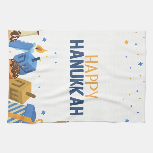 Happy Hanukkah Entertainment Theedoek (Horizontaal)
