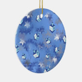 Happy Hanukkah Falling Star en Dreidels Keramisch Ornament (Rechts)