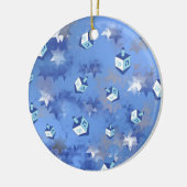 Happy Hanukkah Falling Star en Dreidels Keramisch Ornament (Links)