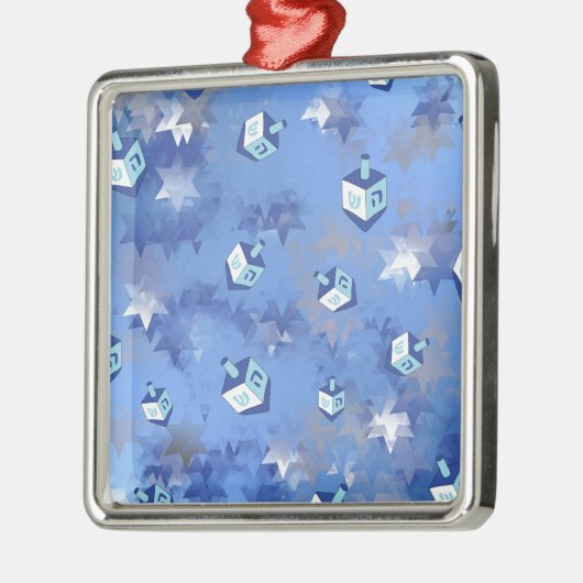 Happy Hanukkah Falling Star en Dreidels Metalen Ornament (Links)