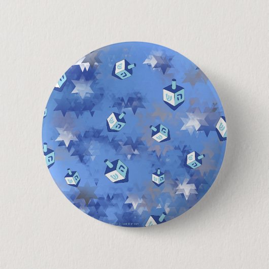 Happy Hanukkah Falling Star en Dreidels Ronde Button 5,7 Cm (Voorkant)