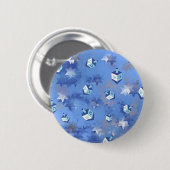 Happy Hanukkah Falling Star en Dreidels Ronde Button 5,7 Cm (Voorkant /achterkant)