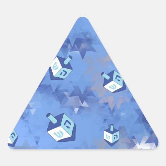 Happy Hanukkah Falling Star en Dreidels Sticker (Voorkant)