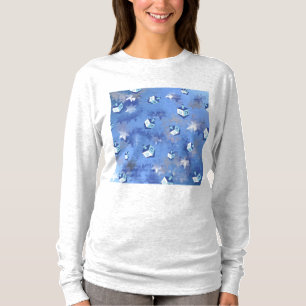 Happy Hanukkah Falling Star en Dreidels T-shirt