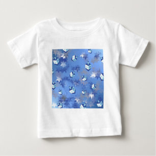 Happy Hanukkah Falling Stars and Dreidels