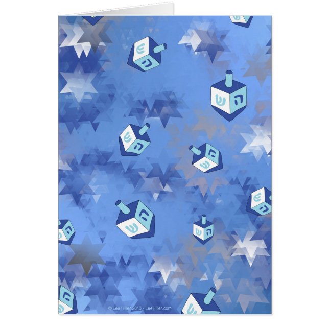 Happy Hanukkah Falling Stars and Dreidels (Voorkant)