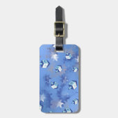 Happy Hanukkah Falling Stars and Dreidels Bagagelabel (Voorkant verticaal)
