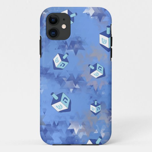 Happy Hanukkah Falling Stars and Dreidels Case-Mate iPhone Case (Achterkant)