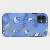 Happy Hanukkah Falling Stars and Dreidels Case-Mate iPhone Case (Achterkant (horizontaal))