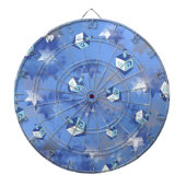 Happy Hanukkah Falling Stars and Dreidels Dartbord (Voorkant)