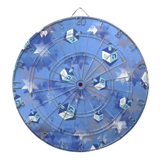 Happy Hanukkah Falling Stars and Dreidels Dartbord (Voorkant)