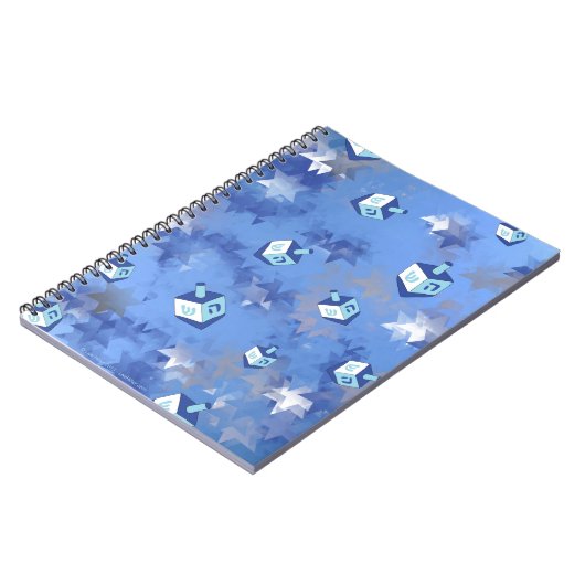 Happy Hanukkah Falling Stars and Dreidels Notitieboek (Linkerzijde)