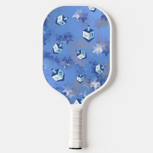 Happy Hanukkah Falling Stars and Dreidels Pickleball Paddle (Achterkant)