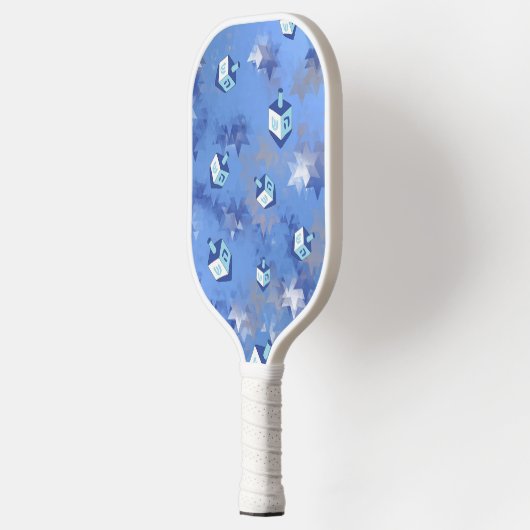 Happy Hanukkah Falling Stars and Dreidels Pickleball Paddle (Links)