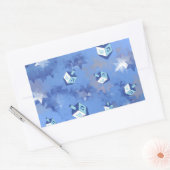 Happy Hanukkah Falling Stars and Dreidels Rechthoekige Sticker (Envelop)