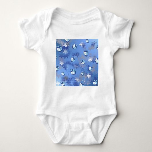 Happy Hanukkah Falling Stars and Dreidels Romper (Voorkant)