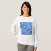 Happy Hanukkah Falling Stars and Dreidels T-shirt (Voorkant volledig)