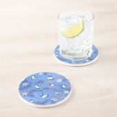 Happy Hanukkah Falling Stars and Dreidels Zandsteen Onderzetter (Zijkant)