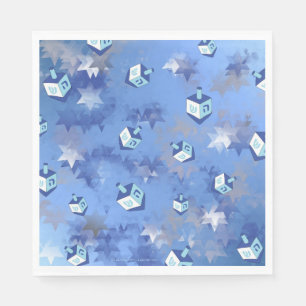 Happy Hanukkah Falling Stars en Dreidels Napkins Servet