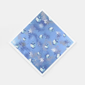 Happy Hanukkah Falling Stars en Dreidels Napkins Servet (Hoek)