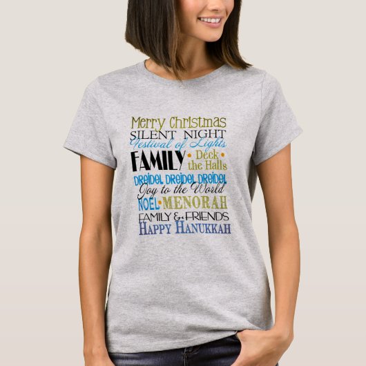 Happy Hanukkah familie en vrienden T-shirt (Voorkant)