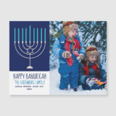 Happy Hanukkah familie Foto Menorah Magnet Card (Voorkant)