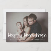 Happy Hanukkah-familiefoto Feestdagenkaart (Voorkant)
