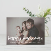 Happy Hanukkah-familiefoto Feestdagenkaart (Staand voorkant)