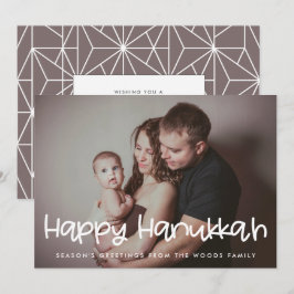 Happy Hanukkah-familiefoto Feestdagenkaart
