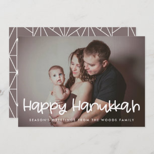 Happy Hanukkah-familiefoto Feestdagenkaart