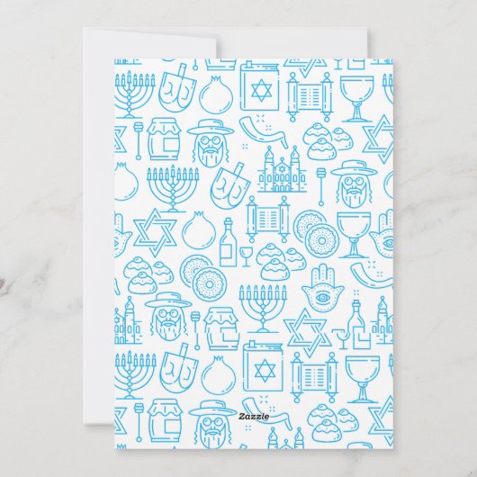 Happy Hanukkah family photo card personalize Feestdagenkaart (Achterkant)