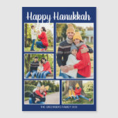 Happy Hanukkah Family Photo Collage Magnet Card (Voorkant)