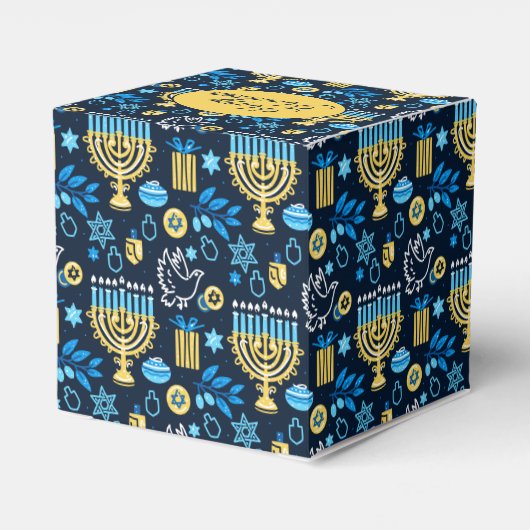Happy Hanukkah Favor Box Bedankdoosjes (Achterkant)