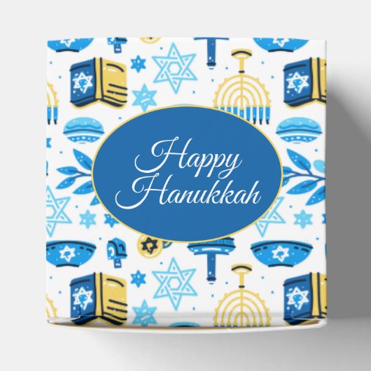 Happy Hanukkah Favor Box Bedankdoosjes (Bovenkant)