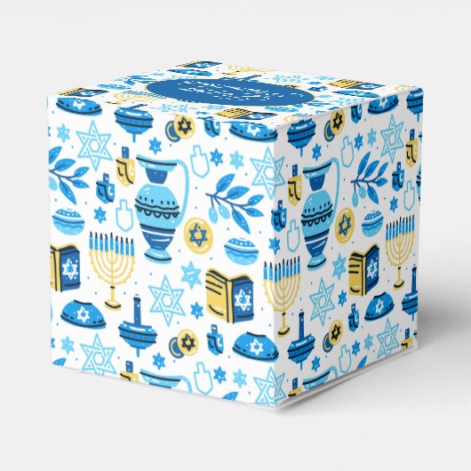 Happy Hanukkah Favor Box Bedankdoosjes (Achterkant)