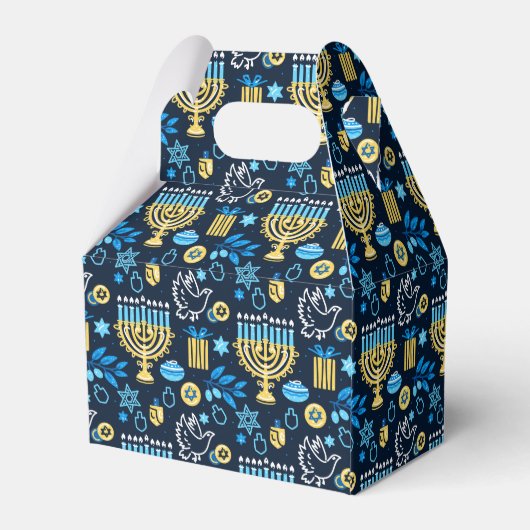 Happy Hanukkah Favor Box Bedankdoosjes (Achterkant)