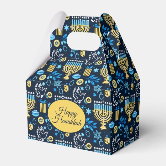 Happy Hanukkah Favor Box Bedankdoosjes (Voorkant Zijde)