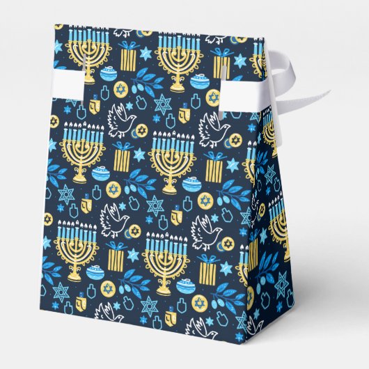 Happy Hanukkah Favor Box Bedankdoosjes (Achterkant)