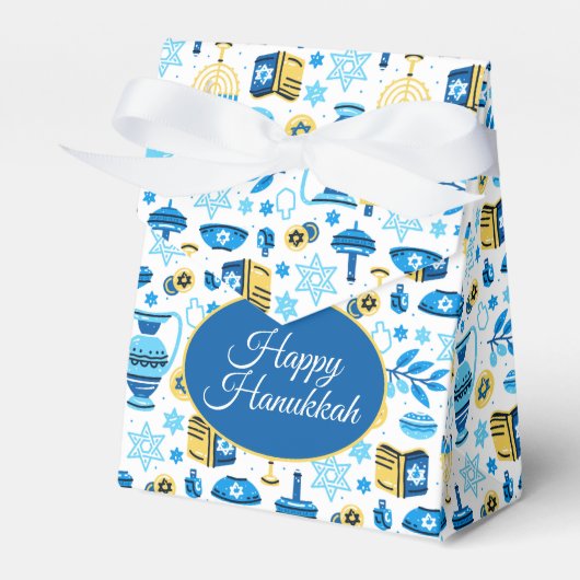 Happy Hanukkah Favor Box Bedankdoosjes (Voorkant Zijde)