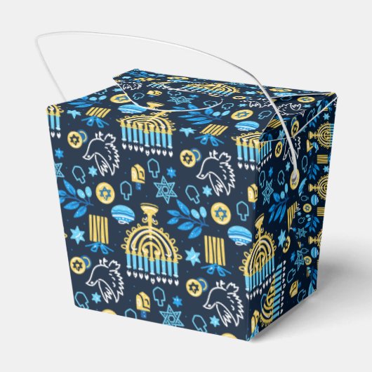 Happy Hanukkah Favor Box Bedankdoosjes (Achterkant)