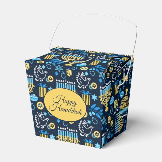 Happy Hanukkah Favor Box Bedankdoosjes (Voorkant Zijde)