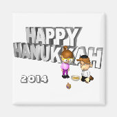 Happy Hanukkah-feestdag - Magneet (Voorkant)