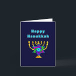 Happy Hanukkah Feestdagen Kaart<br><div class="desc">Persoonlijke cadeautjes die "Happy Hanukkah" zeggen,  hebben de joodse ster en kaarsen die elke speciale nacht aan het licht kunnen komen.  prettige feestdagen en een geweldig nieuwjaar!</div>