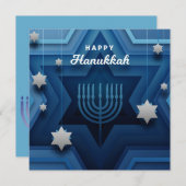 Happy Hanukkah Feestdagenkaart (Voorkant / Achterkant)