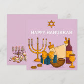 Happy Hanukkah Feestdagenkaart (Voorkant / Achterkant)
