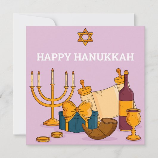 Happy Hanukkah Feestdagenkaart (Voorkant)